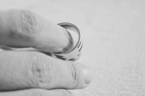 wedding ring on finger